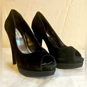 Steve Madden Black suede platforms